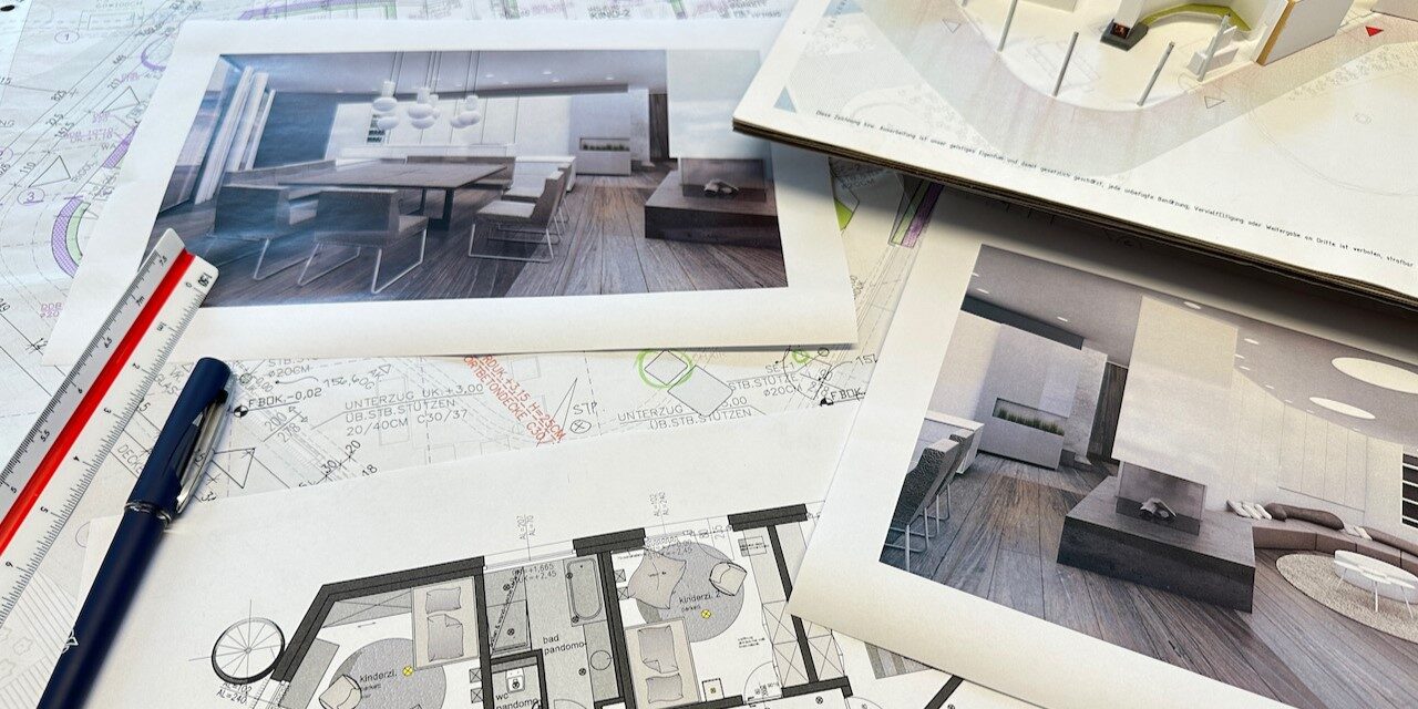 Planungsarbeit mit Architekturmodell